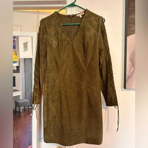 Gianni Bini Green Suede Mini Dress